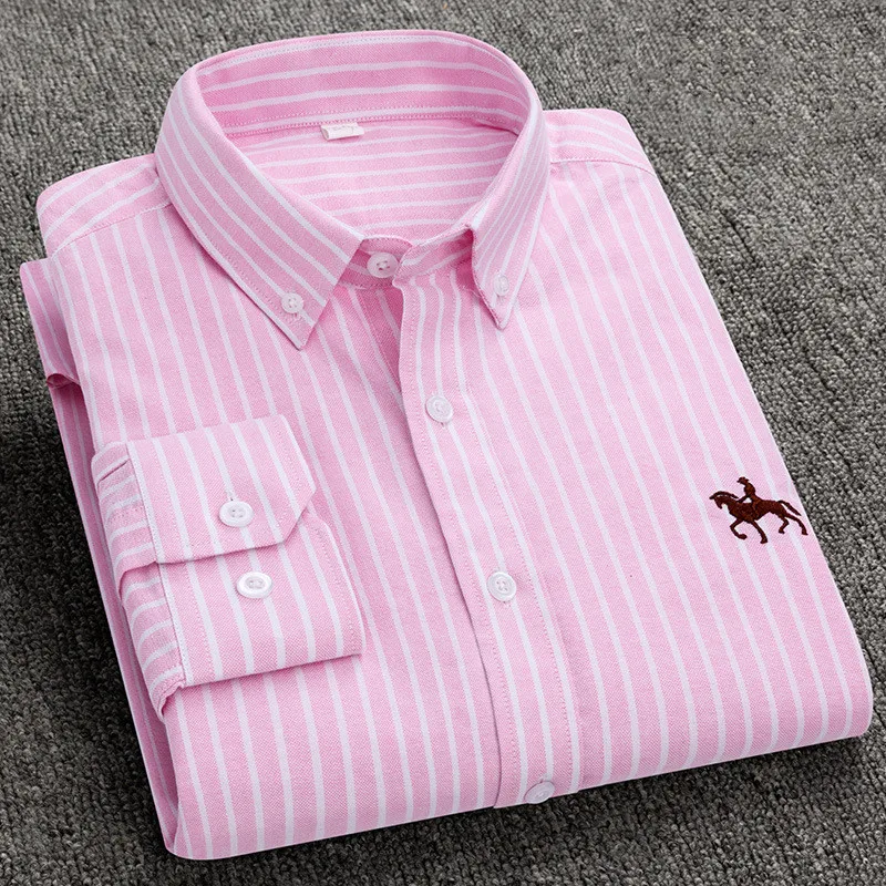 Oxford Cotton Casual Shirt Business - Мужская рубашка с длинным рукавом 2024,