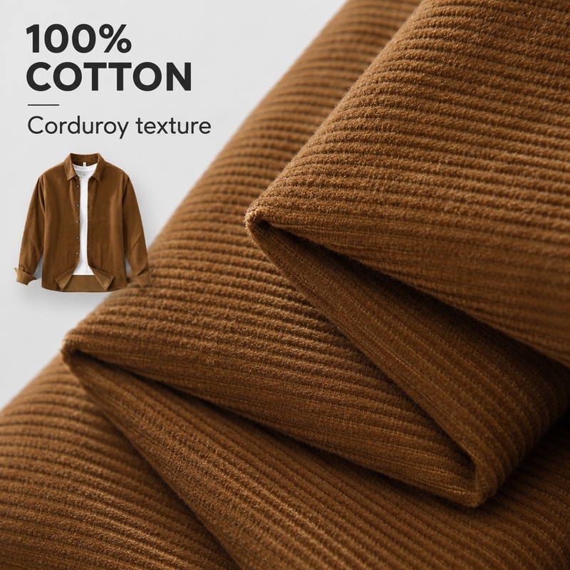 Мужская рубашка из 100% хлопка – обзор и цена Corduroy Button Up Shirt Men