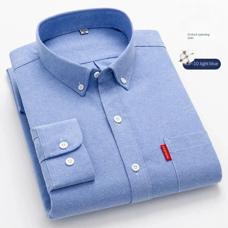 Рубашка мужская с длинным рука – обзор и цена Oxford Cotton Casual Shirt Business