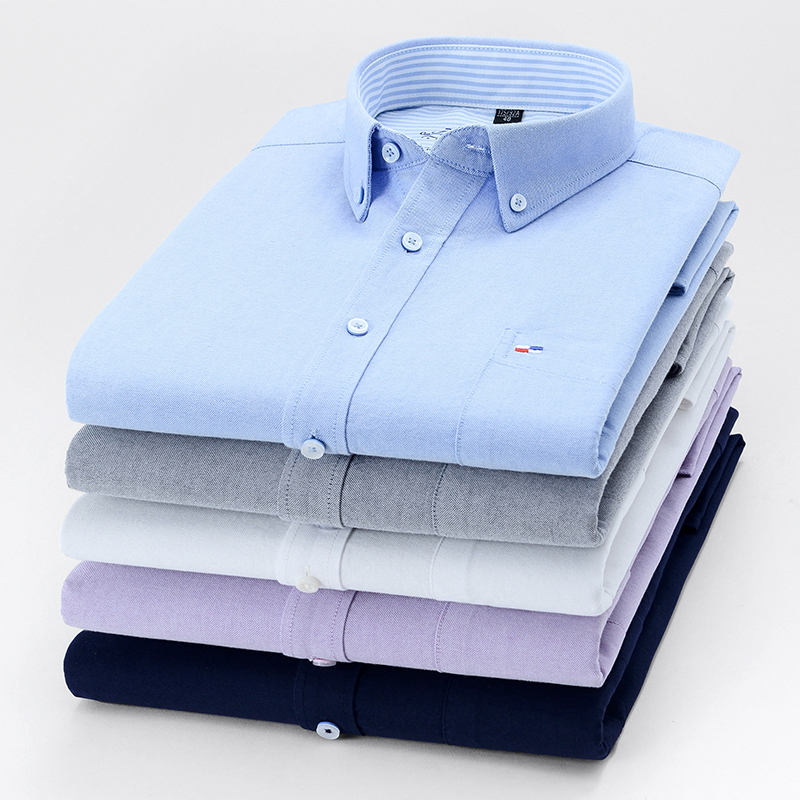 Рубашка мужская однотонная в к – обзор и цена Oxford Cotton Casual Shirt Business