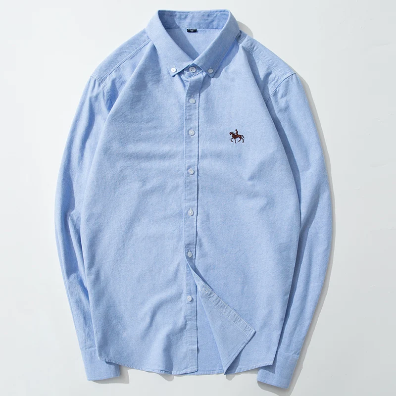 Мужская рубашка с длинным рука – обзор и цена Oxford Cotton Casual Shirt Business
