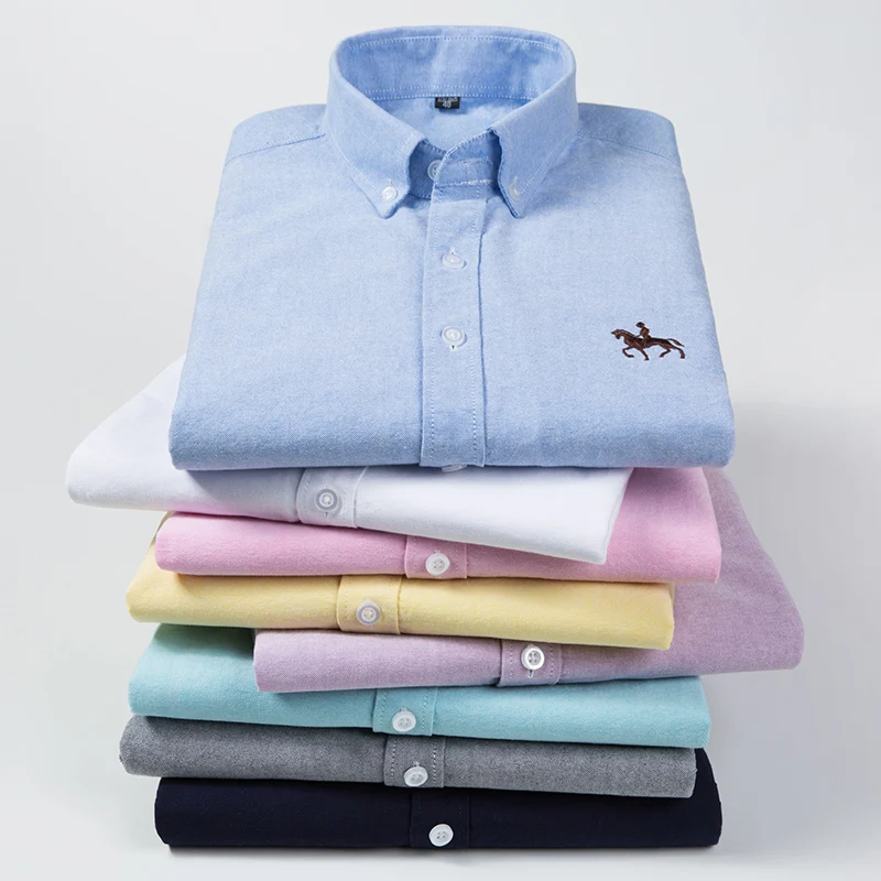 Мужская рубашка с длинным рука – обзор и цена Oxford Cotton Casual Shirt Business